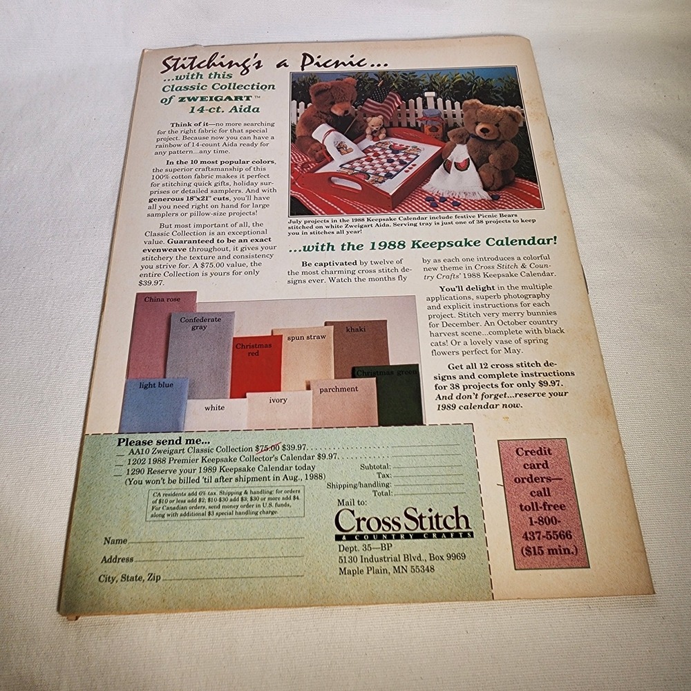 Cross Stitch & Country Crafts Magazine Lot 3 Issues 1987 1988‎ - Picture 7 of 10